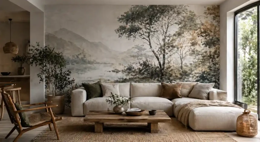 fresque murale maison